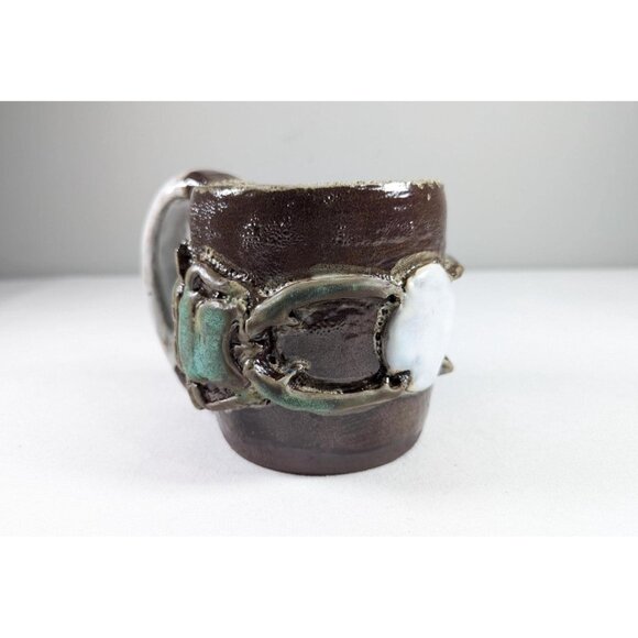 Handmade ceramic STAG BEETLES mug, large handmade ceramic coffee mug gift for - Picture 3 of 10